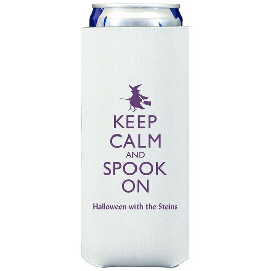 Keep Calm and Spook On Collapsible Slim Koozies